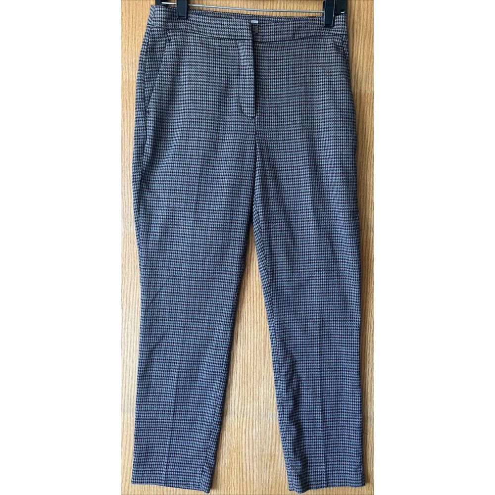 H&M Women's Brown Tan Plaid Style Professional Pants Front Pockets - Size 4